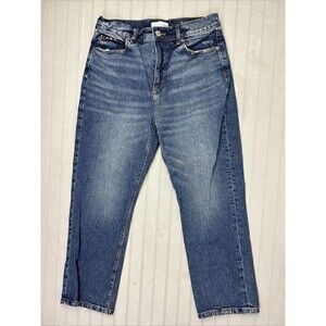 Loft Size 27 4 Womens Jeans Straight Crop Mid Rise Stretch Med Wash